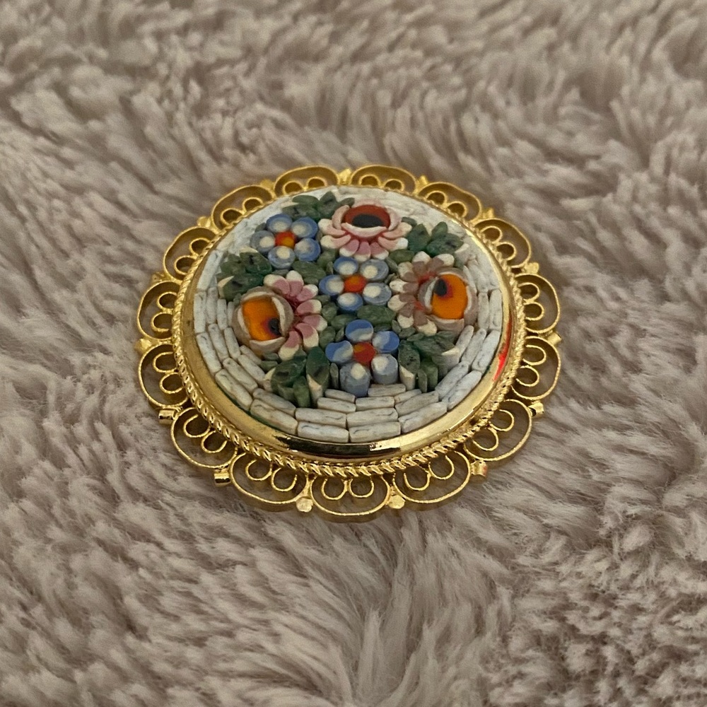 Mosaic Tile Pin from Italy
